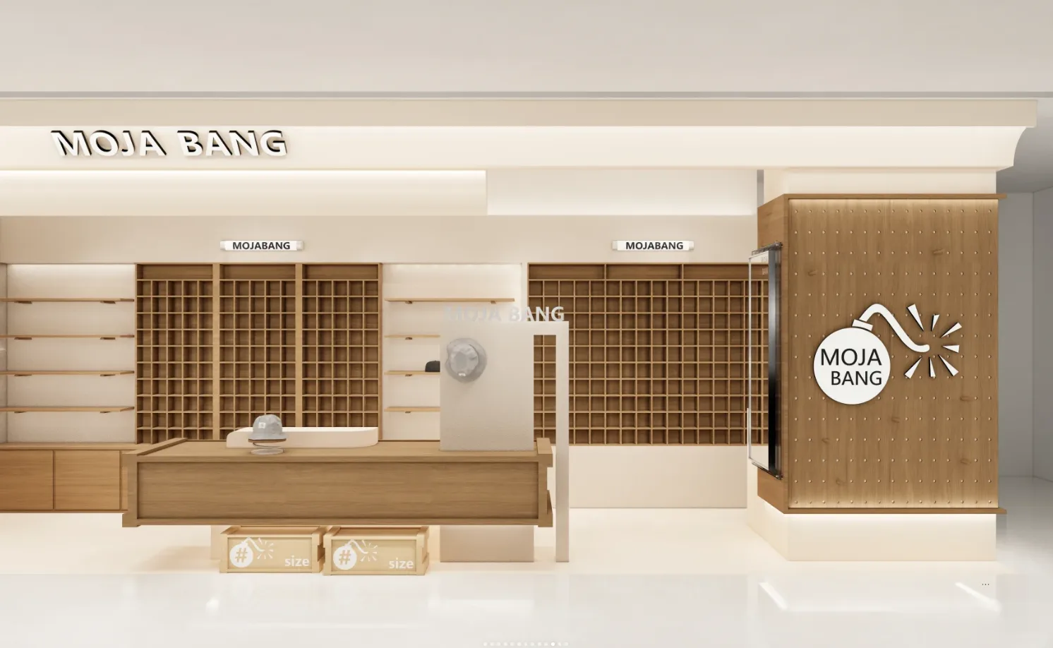 Hat Cap Displays | Retail Hat Shop Design Store Fixtures – Minimalist Hat Shop Design: Warm Wood, Soft Tones & Functional Hat
