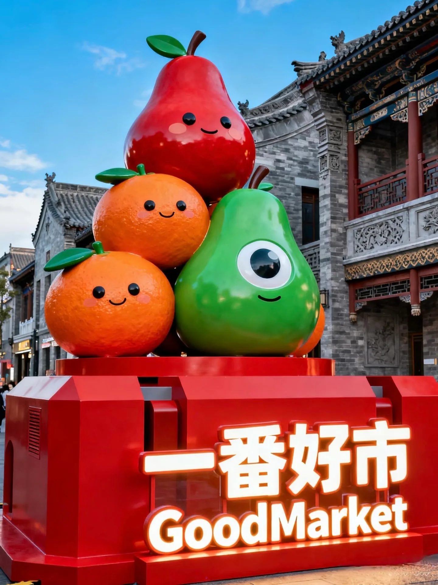 Large Pear Sculpture Statues For Sale – custom retail display image 2