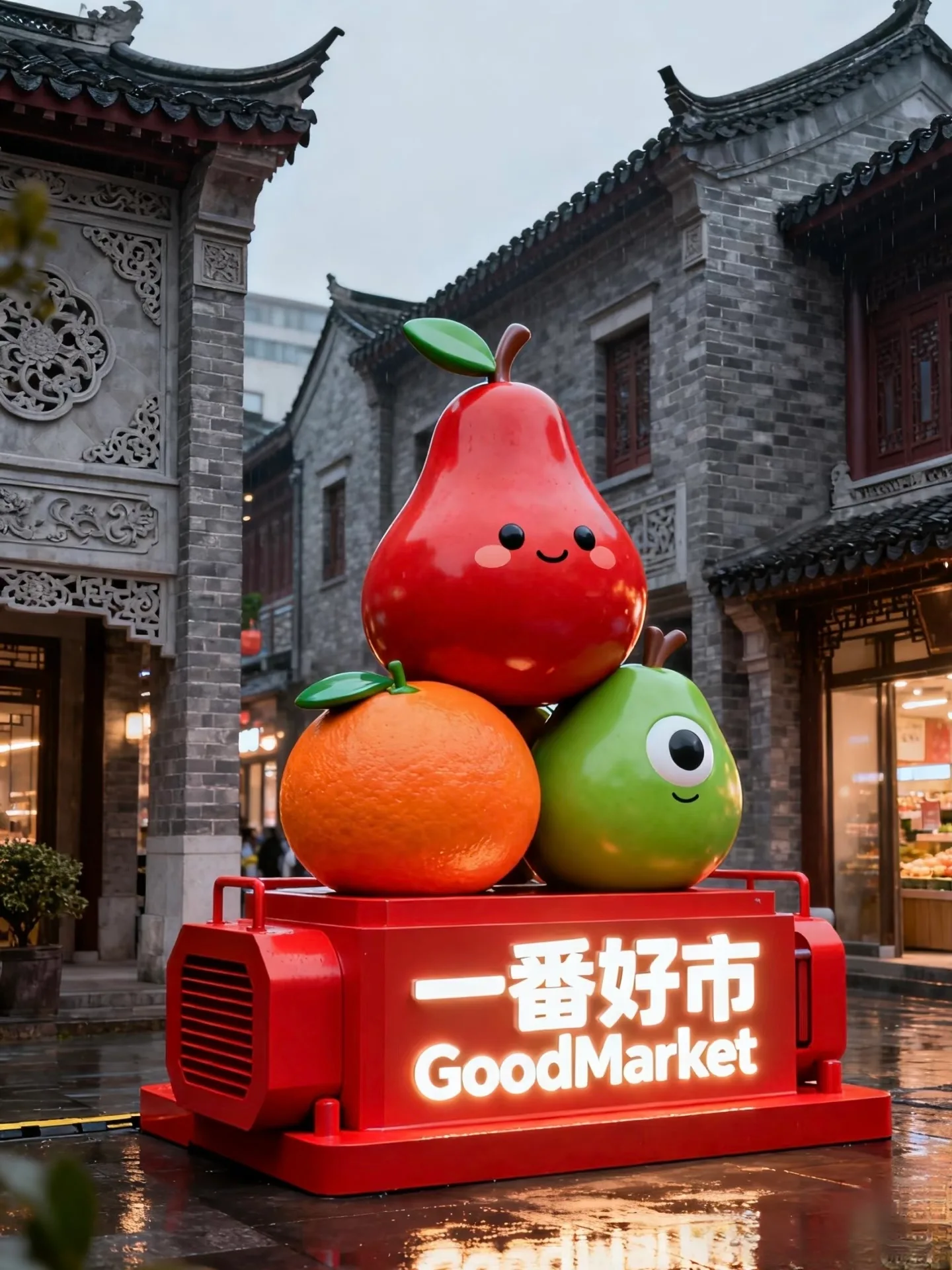Large Pear Sculpture Statues For Sale – custom retail display image 1
