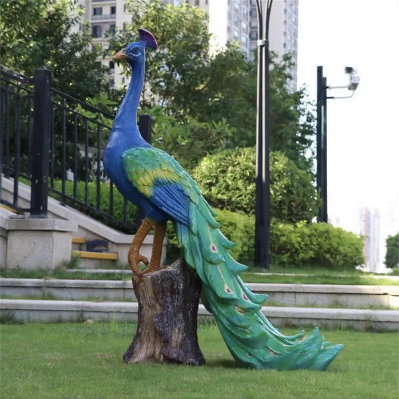 Large Peacock Sculptures Statues For Garden – custom retail display image 5
