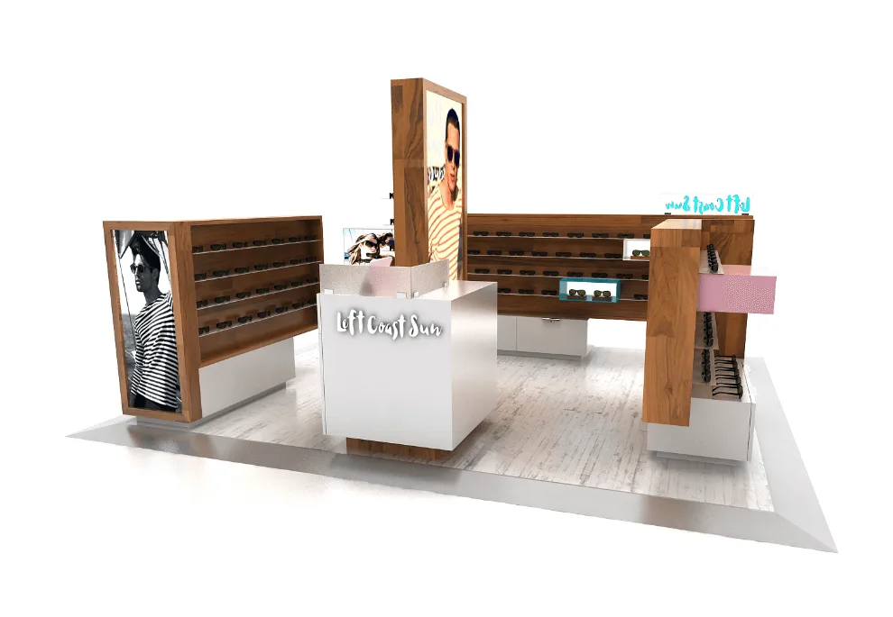 Sunglasses Kiosk For Sale | Eyewear Kiosk – Wooden fashion sunglasses kiosk custom sunglasses display stand in hot sale image