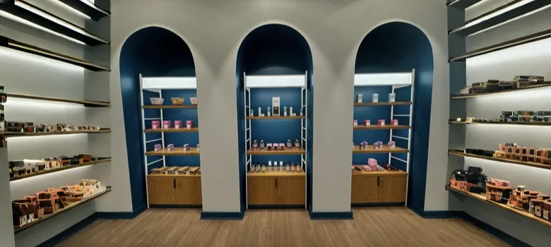 cannabis display cabinet Cannabis Dispensary Display Cabinets Wall Display Solution – custom retail display image 10