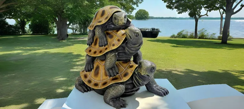 Life Size Turtle Sculptures Tortoise Statues For Garden – custom retail display image 4