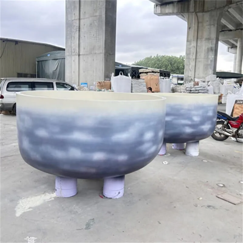 Round Fiberglass Planter Stands Flower Pots | Large Tall – custom retail display image 10