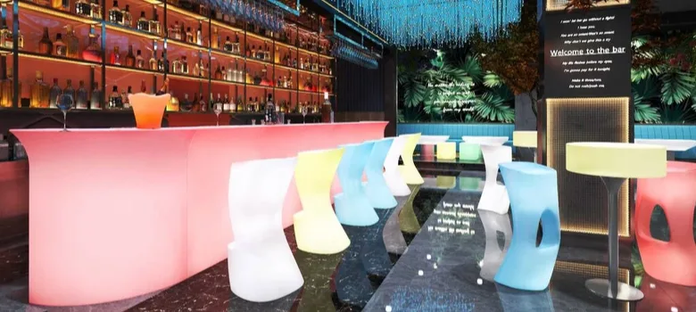 Cocktail Tables & Chairs LED Bar Counters, Cocktail Tables Chairs For Sale – custom retail display image 10