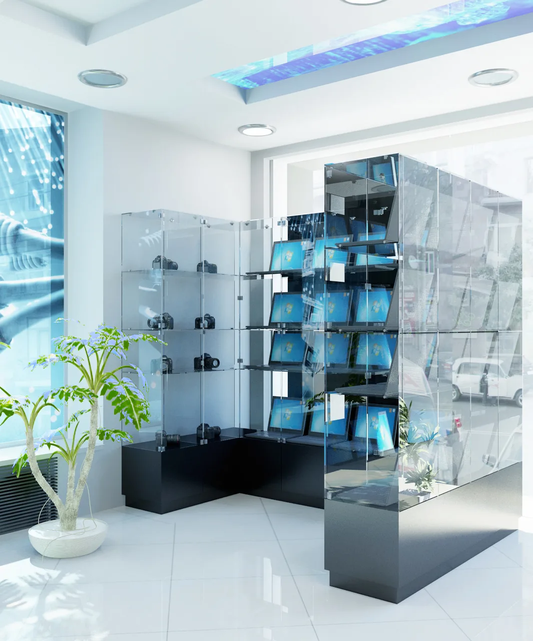 Computer Shop Design Store Displays – Stylish and cool computer store design computer display rack & display stand in hot sal