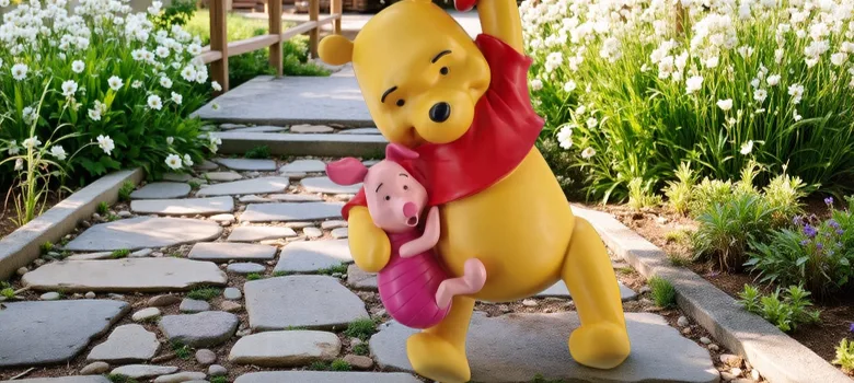Fiberglass Winnie the Pooh Statues | Large Cartoon Bear Figures – custom retail display image 4