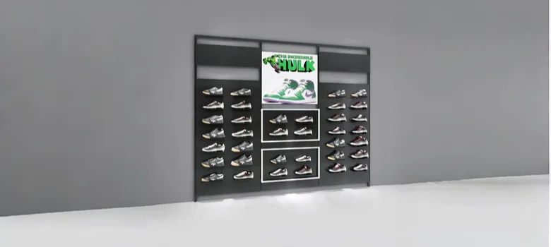 Shoe Wall Displays | Wall Mounted Footwear Racks Shelves – custom retail display image 4
