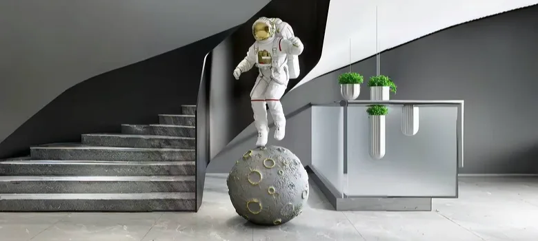 Astronaut Sculpture | Large Spaceman Statue For Sale – custom retail display image 4