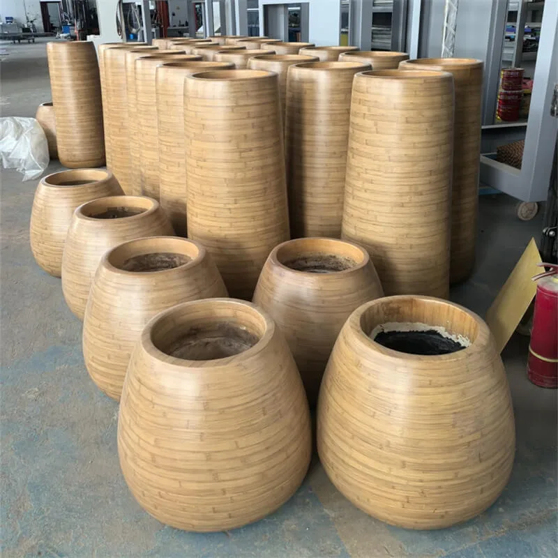 Round Fiberglass Planter Stands Flower Pots | Large Tall – custom retail display image 5