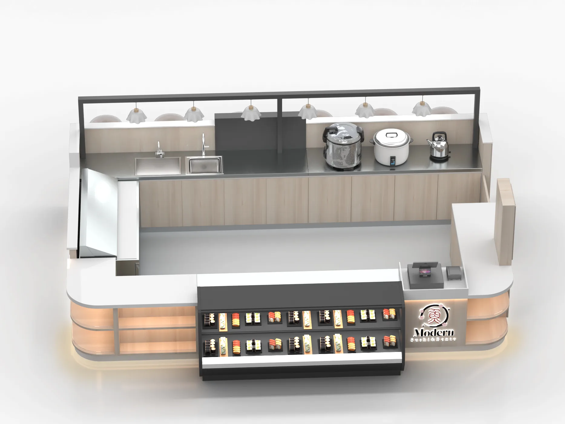 Sushi Kiosk – custom retail display image 2