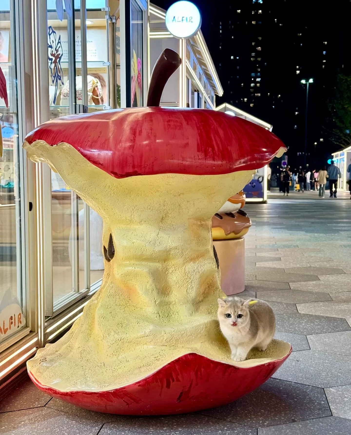 Giant FRP Apple Sculpture For Sale | Graffiti Geometric – custom retail display image 5