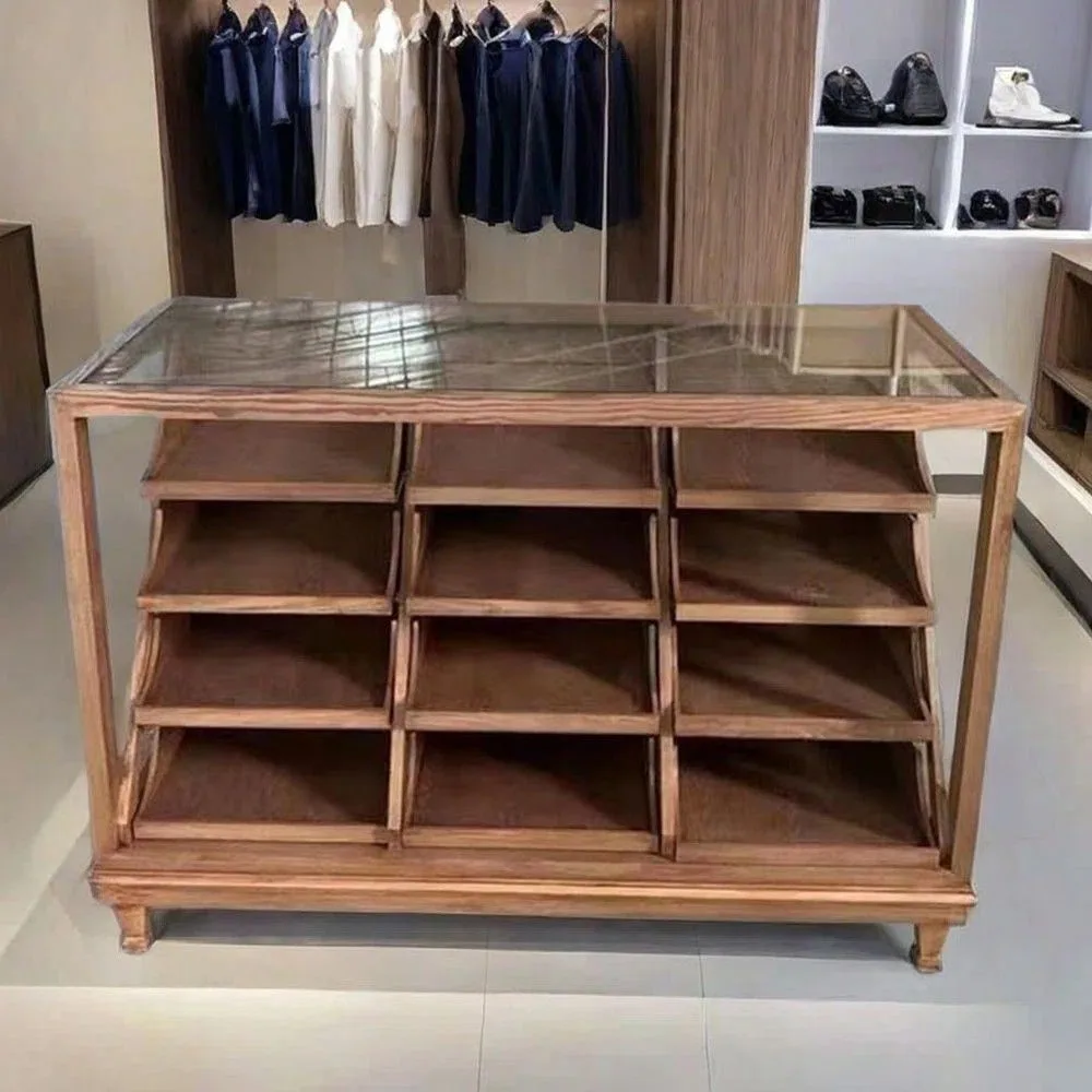 Wooden Display Counter | Glass Counter Cases For Shop – custom retail display image 10