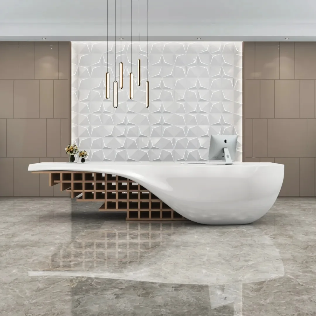 Fiberglass Reception Desk | Unique Modern – custom retail display image 38