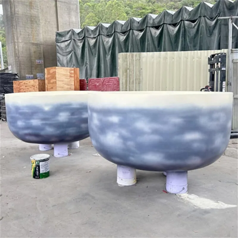 Round Fiberglass Planter Stands Flower Pots | Large Tall – custom retail display image 9