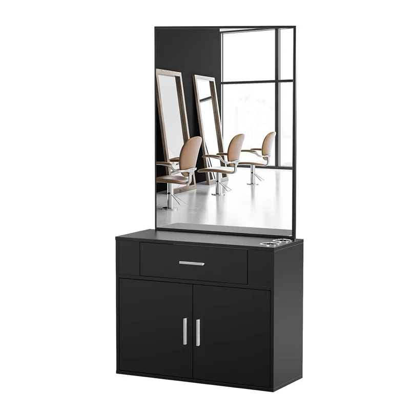 Single Sided Barber Salon Styling Stations – custom retail display image 10