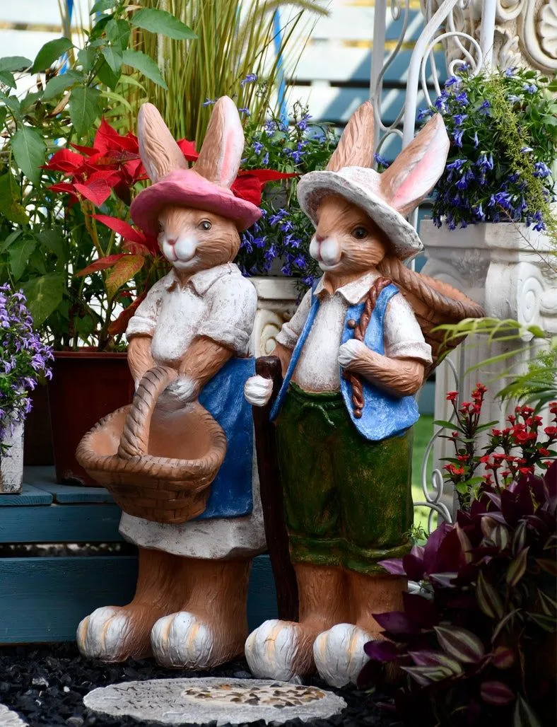 Large Rabbits Bunny Sculptures For Garden | Fiberglass – custom retail display image 27