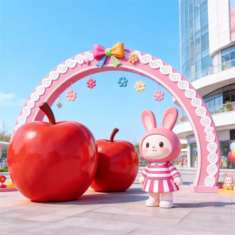 Giant FRP Apple Sculpture For Sale | Graffiti Geometric – custom retail display image 34