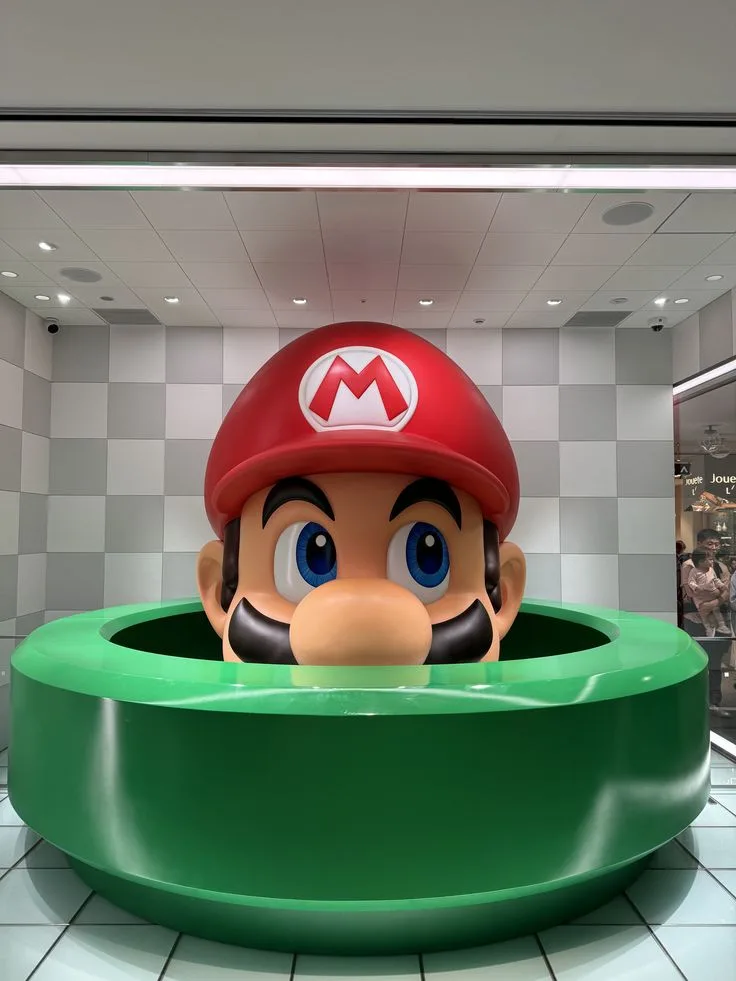 Super Mario Warp Pipe Fiberglass Statue for Gaming & Retail Displays
