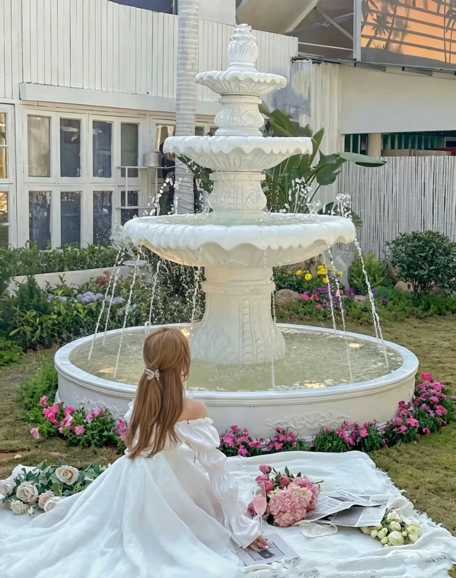 Custom Fiberglass (FRP) Fountain Flowerpot Planters – custom retail display image 5
