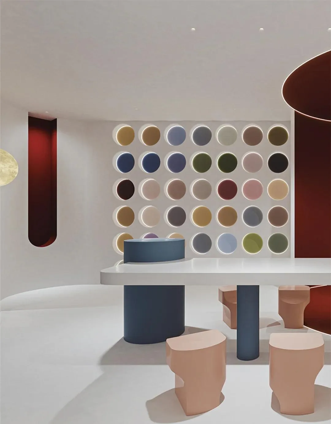 Paint Shop Design, Displays Store Fixtures – Vibrant Opus Paint Shop Interior Design With Functional Display Racks, Shelves &