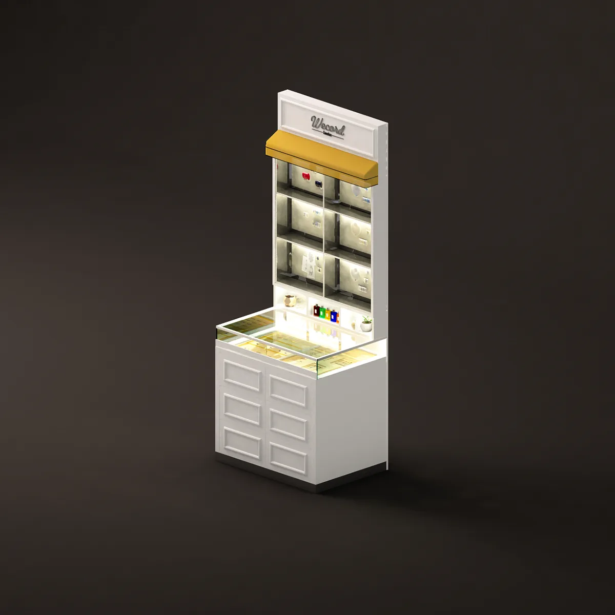 Lighted Display Cabinet | Glass Doors Shelves – custom retail display image 34
