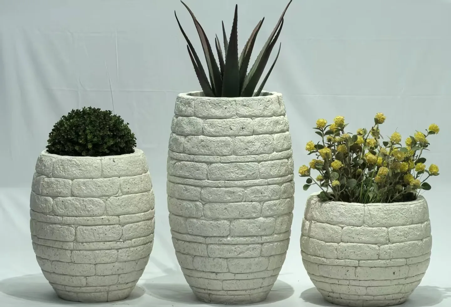 Outdoor Large Fiberglass Planters Pots | Rectangular Round – custom retail display image 27
