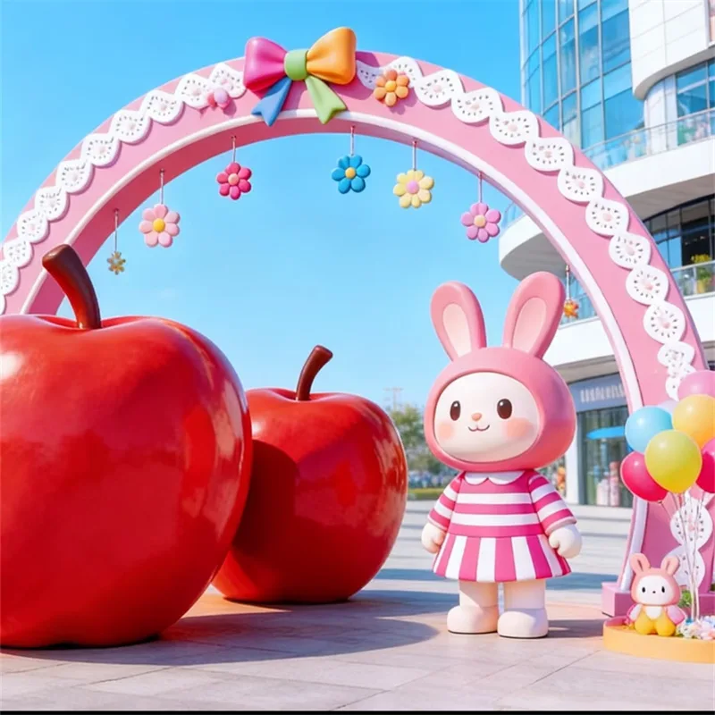 Giant FRP Apple Sculpture For Sale | Graffiti Geometric – custom retail display image 33