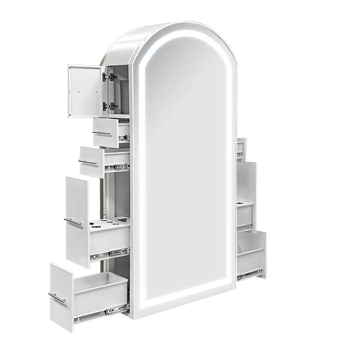 Luxurious and exquisite hair salon styling station custom barber furniture — view 2
