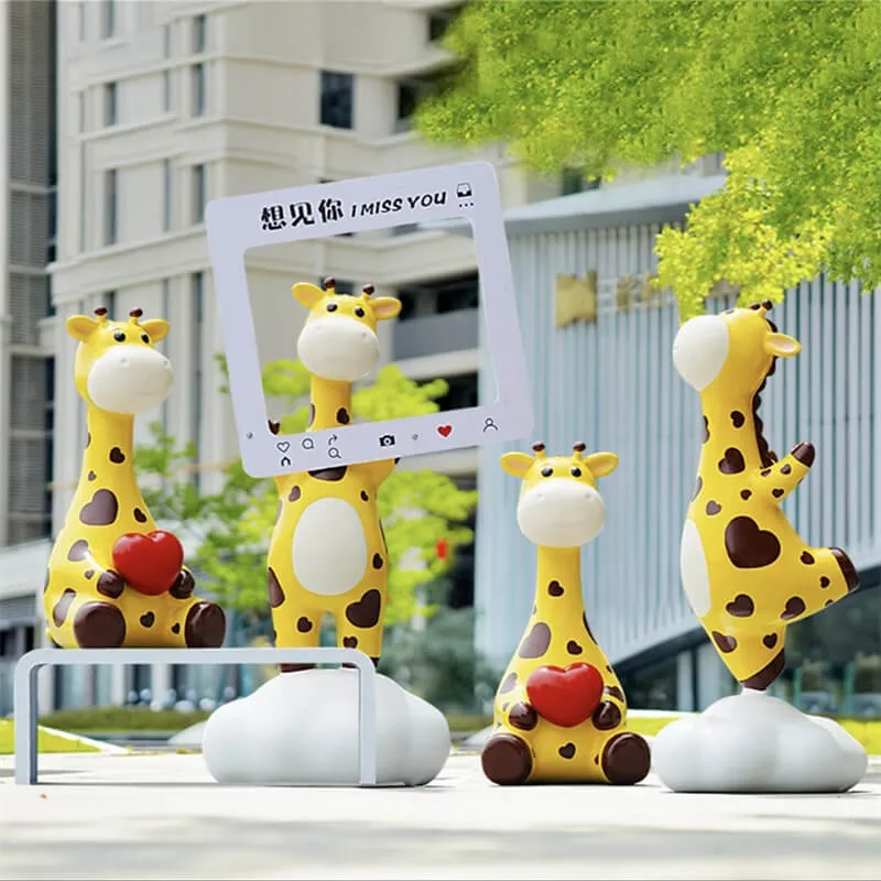 Giraffe Statues Sculptures | FRP African Wildlife Statues – custom retail display image 11