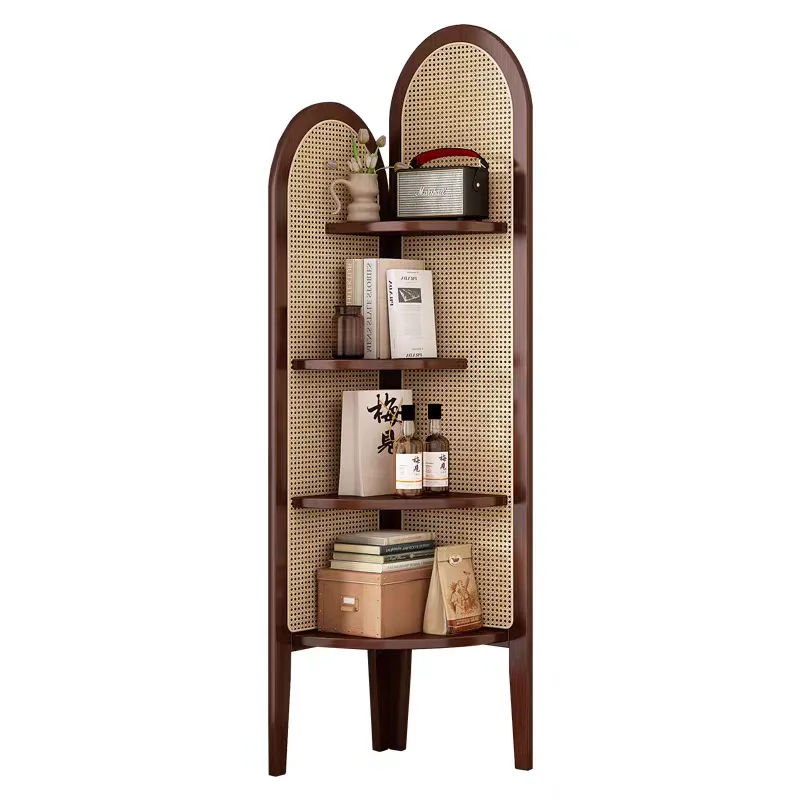 New Chinese rattan home display cabinet & custom commercial corner cabinet