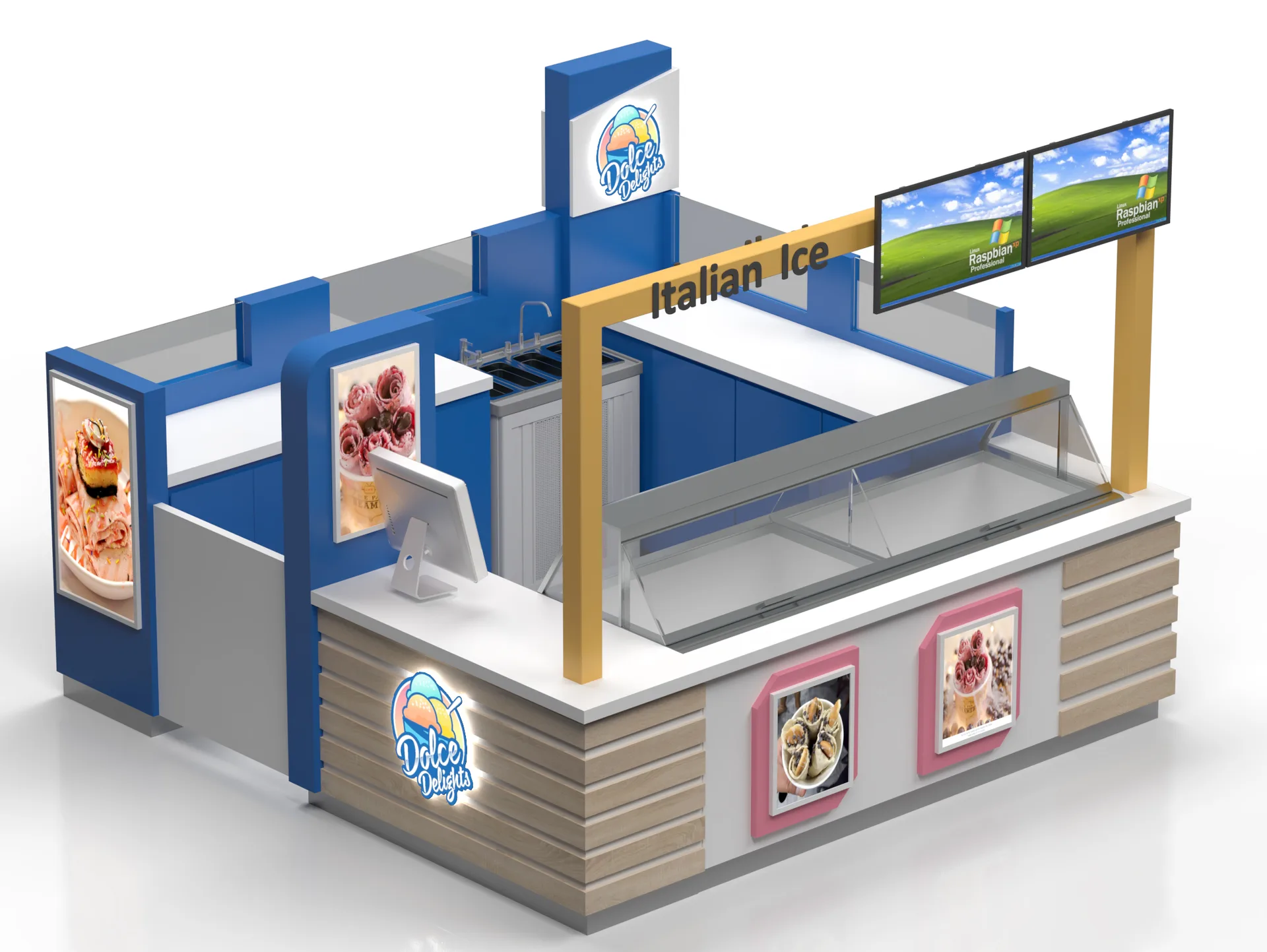 Ice Cream Kiosk – Bespoke Mall Cake Dessert Kiosk Build image 21