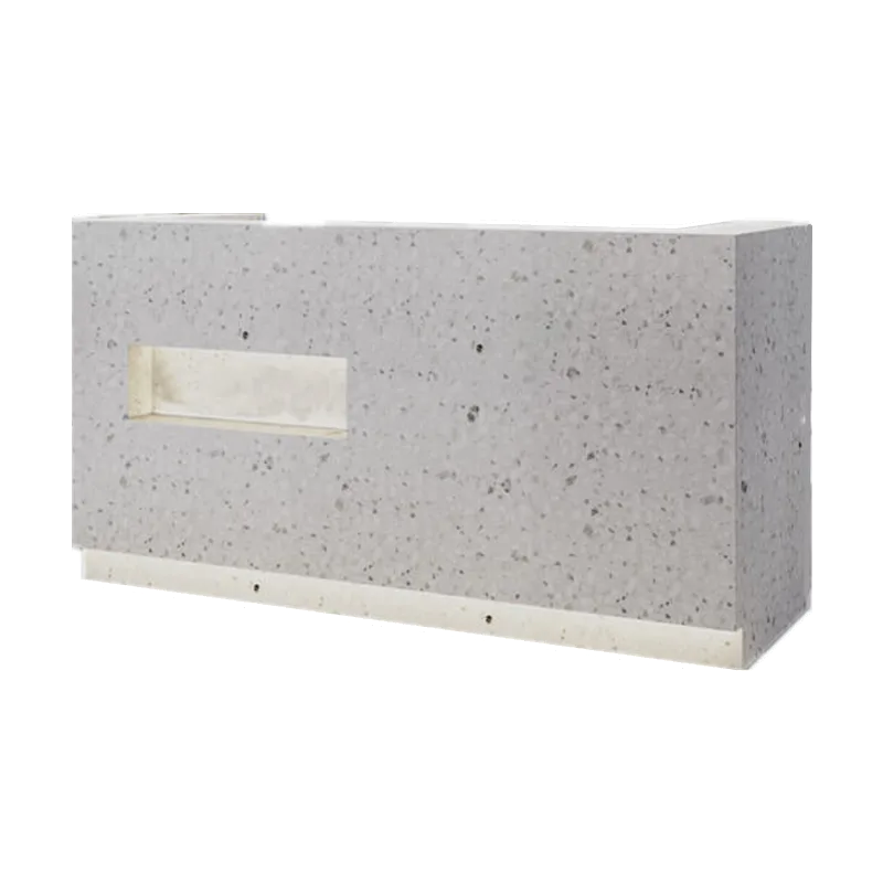 Office Reception Desk Counters | White,Wood Stone – custom retail display image 106