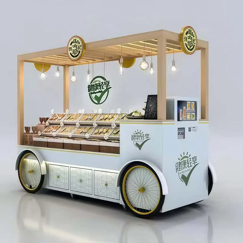Retro Portable Bakery Cart Mobile Food Vending Concession Stall
