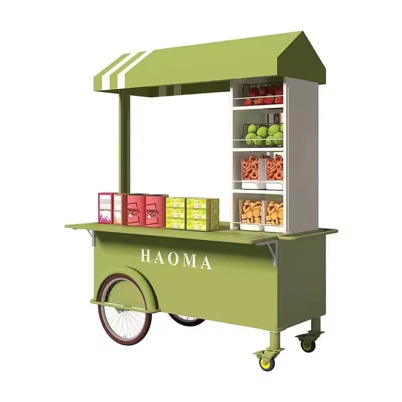Stylish Mobile Bakery Cart Portable Food Vending Concession Cart for Business