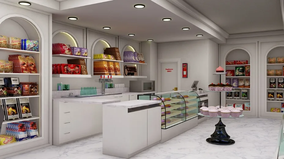 Chocolate Display | Shop Design, Decoration Fixtures – Lollipop candy shop Chocolate counter big sweet candy shelves Convenie