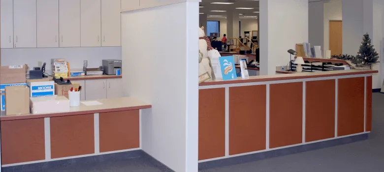 Bank Furniture | Reception Counters Casework Cabinet – custom retail display image 11