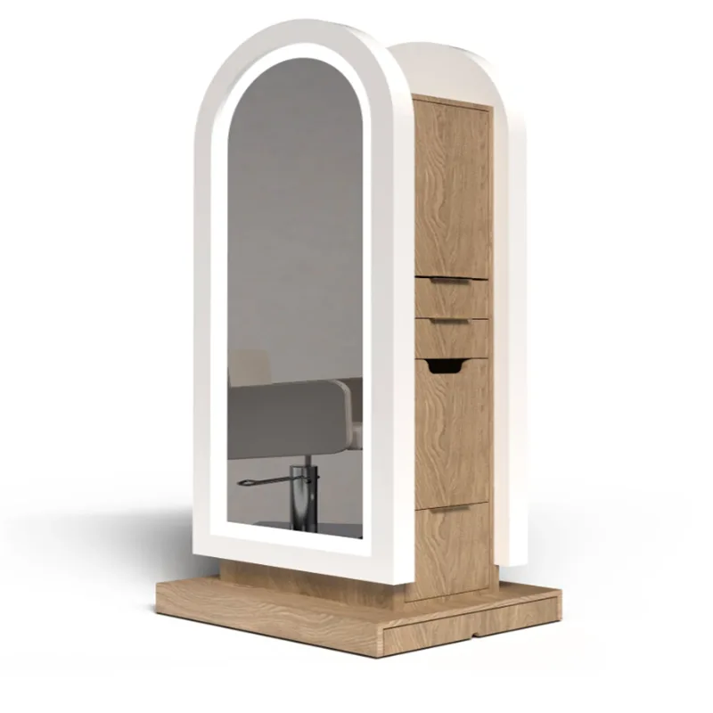 Double-Sided Barber Salon Styling Stations With Mirror – custom retail display image 21