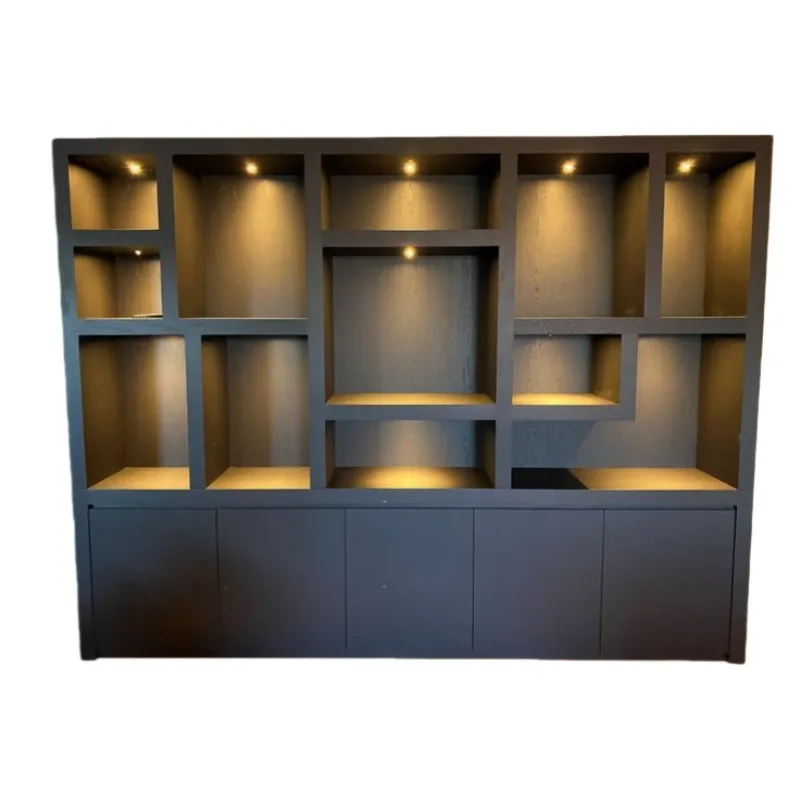 Cannabis Dispensary Display Cabinets Wall Display Solution – Pure White Wall Display Shelving with LED Light Lamp for Cannabi