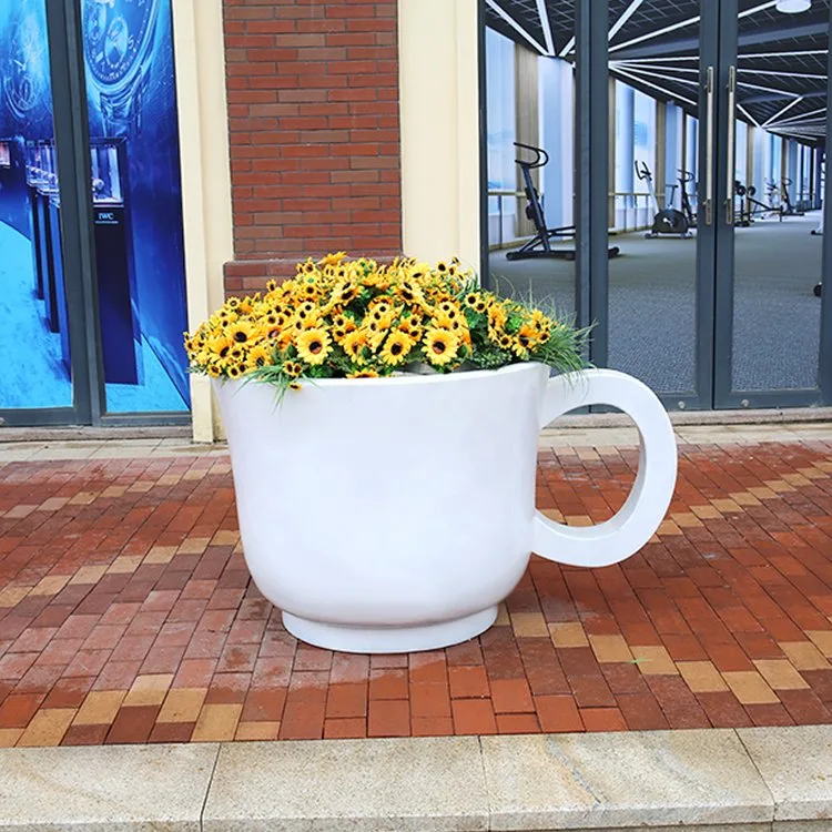 Outdoor Large Fiberglass Planters Pots | Rectangular Round – Outdoor Square Fiberglass Modular Planter & Flower Pots image 7
