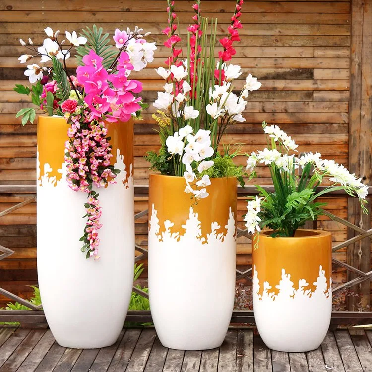 Outdoor Large Fiberglass Planters Pots | Rectangular Round – Outdoor Square Fiberglass Modular Planter & Flower Pots image 8