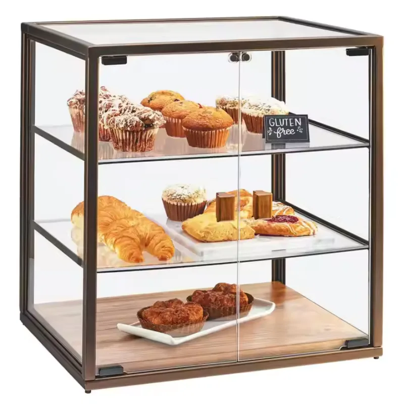 High Transparency Acrylic Bread Display Stand Retail Display Cabinet