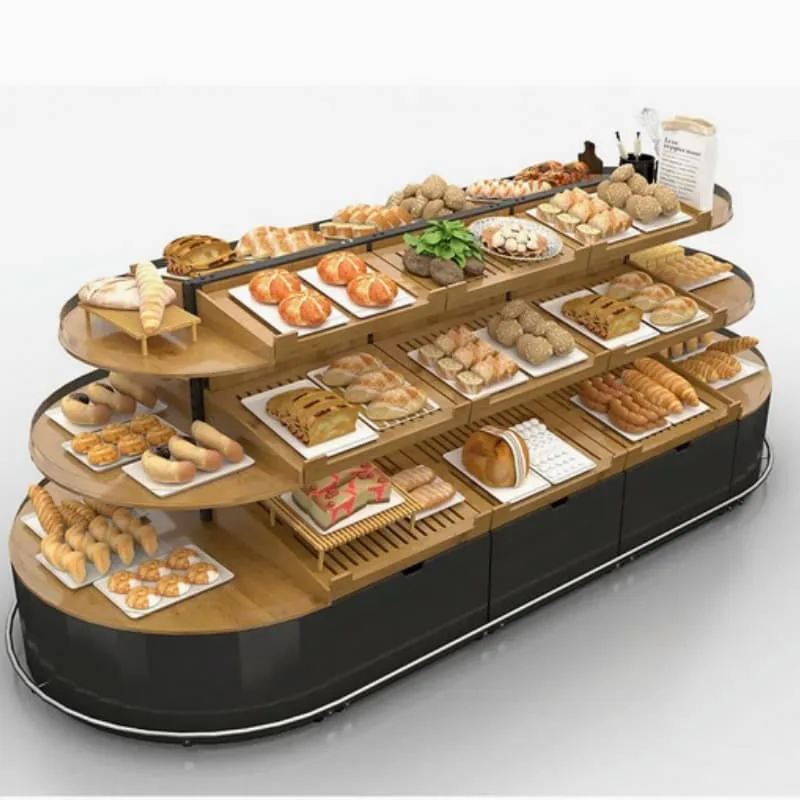 Bakery Gondola Shelving | Bread Pastry Display Units – custom retail display image 14