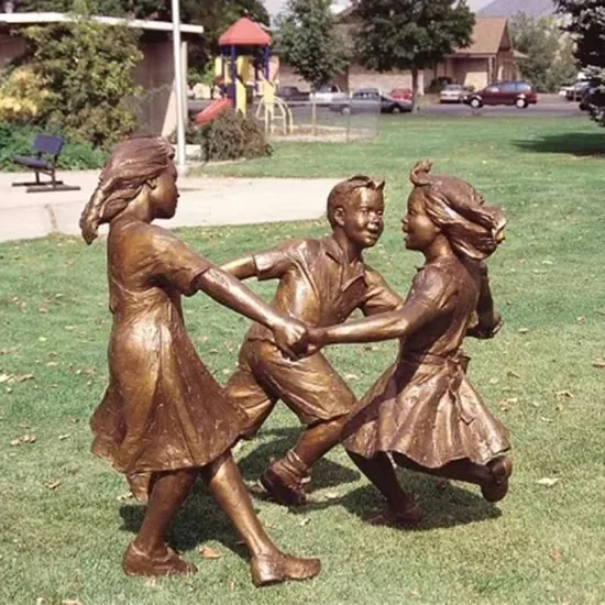 Bronze Children Statues For Sale | Life Size Garden Sculpture – custom retail display image 1