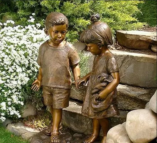 Bronze Children Statues For Sale | Life Size Garden Sculpture – custom retail display image 8