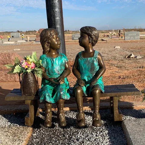 Bronze Children Statues For Sale | Life Size Garden Sculpture – custom retail display image 3