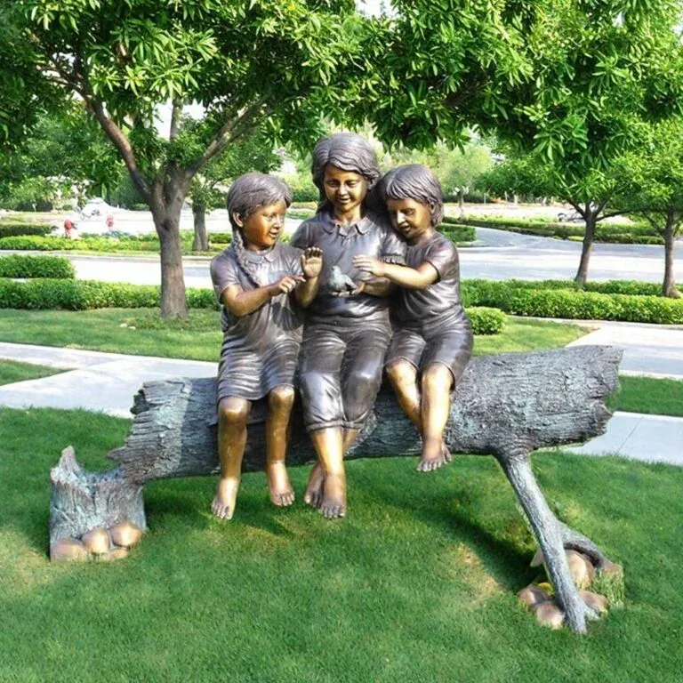 Bronze Children Statues For Sale | Life Size Garden Sculpture – custom retail display image 7