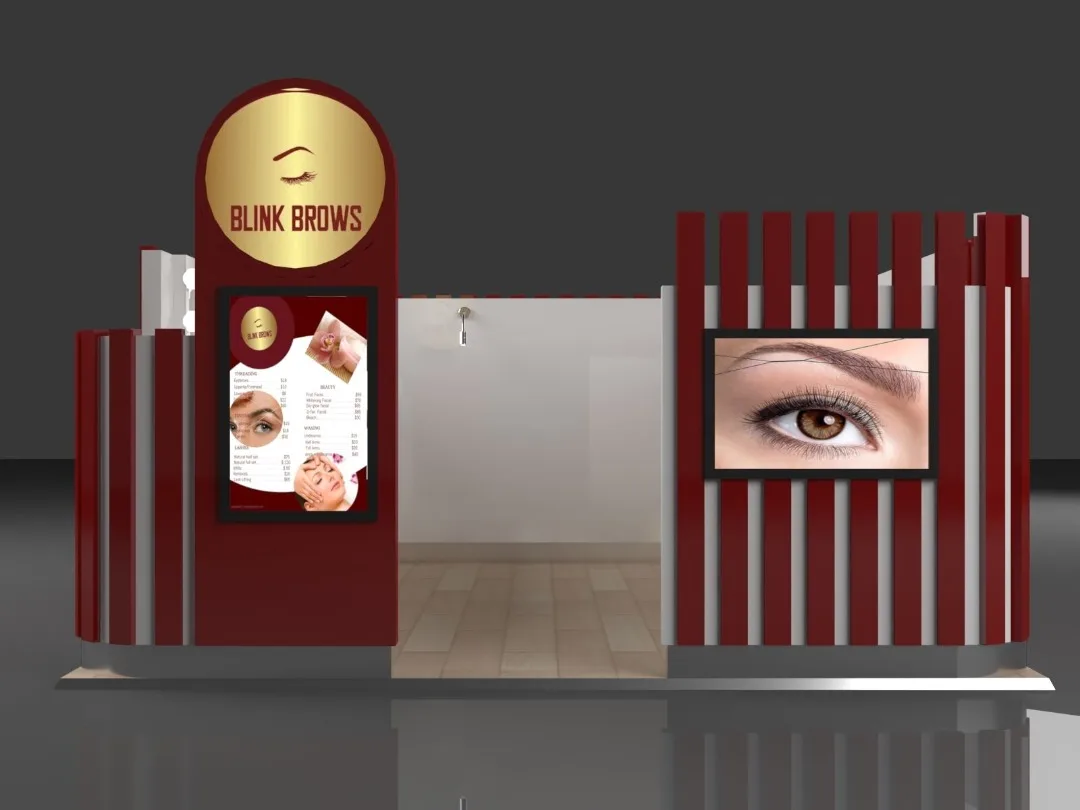 Eyebrow Threading Kiosk | Brow Bar For Sale – Unique eyebrow threading kiosk custom black eyebrow bar display beauty showroom