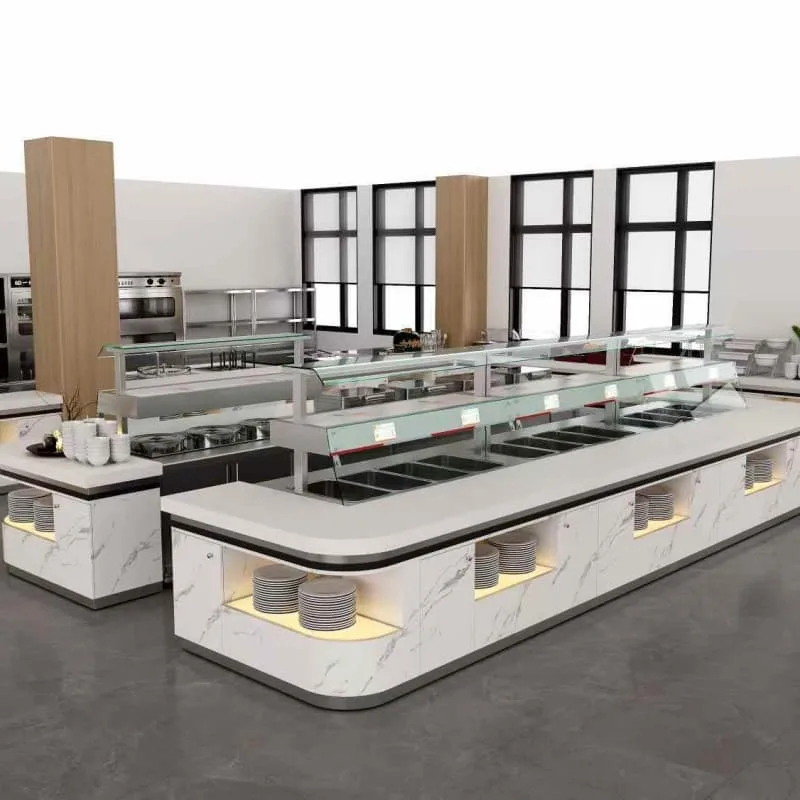 Buffet Counter | Hotel Banquet Counter For Sale – Modular L-Shaped Hotel Banquet Buffet Counter With Built-In Live Cooking St