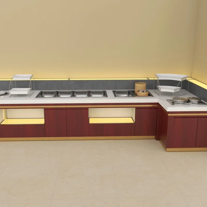 Buffet Counter | Hotel Banquet Counter For Sale – Modular L-Shaped Hotel Banquet Buffet Counter With Built-In Live Cooking St